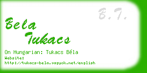 bela tukacs business card